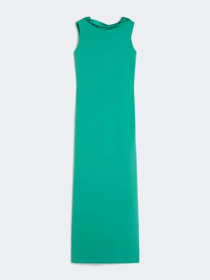 Long lightweight cady dress, green