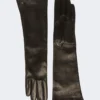 Long nappa leather gloves, black