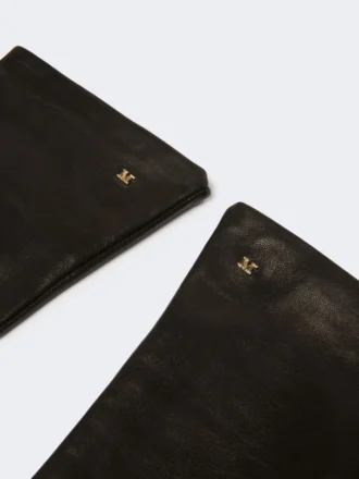 Long nappa leather gloves, black