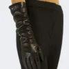 Long nappa leather gloves, black