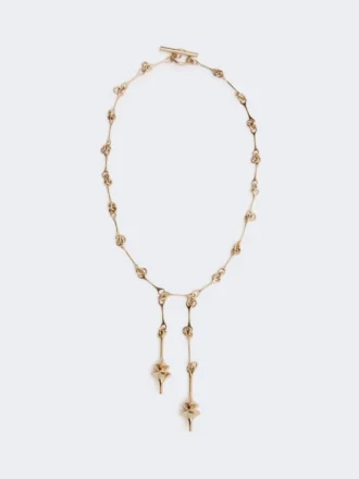 – long necklace with double pendant, gold