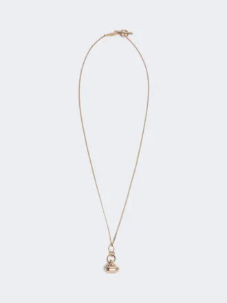 Long necklace with stamp pendant, gold