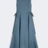 Long ramie dress, sky blue