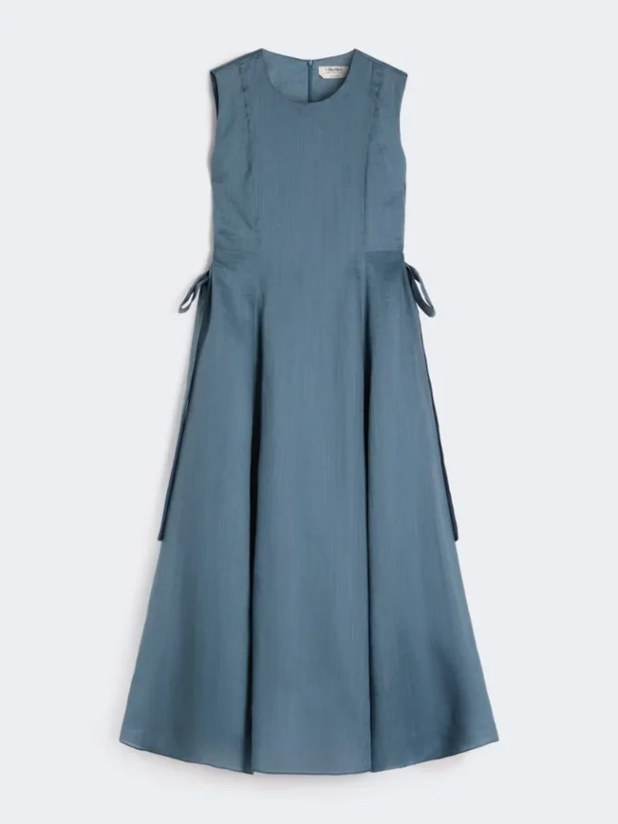 Long ramie dress, sky blue
