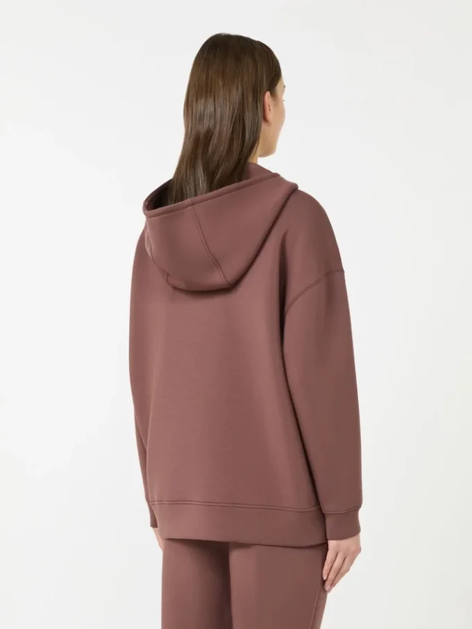 Long scuba jersey sweatshirt, brown