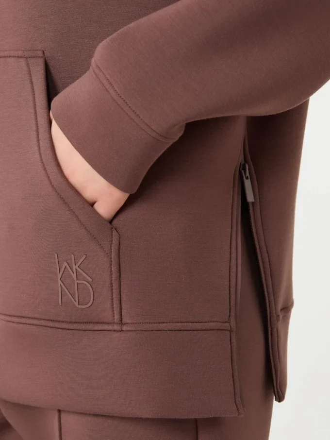 Long scuba jersey sweatshirt, brown