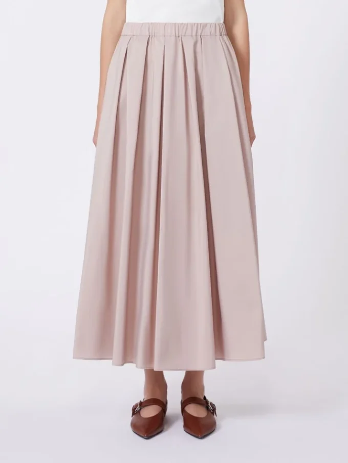 Long taffeta skirt, antique rose
