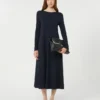 Long viscose jersey dress, navy
