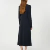 Long viscose jersey dress, navy