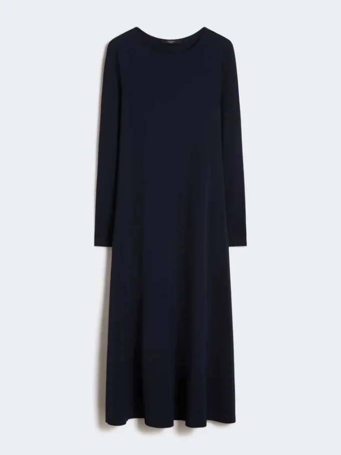 Long viscose jersey dress, navy