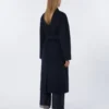 Long wool broadcloth coat, midnightblue