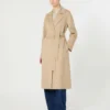 Long wool, cashmere and silk coat, sand
