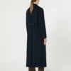 Long wool coat with half-belt detail, midnightblue Long wool coat with half-belt detail, midnightblue