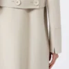 Long wool coat with half-belt detail, sand Long wool coat with half-belt detail, sand