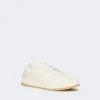 Low-top trainers in tumbled leather, white