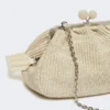 Medium raffia-effect pasticcino bag, turtledove Medium raffia-effect pasticcino bag, turtledove