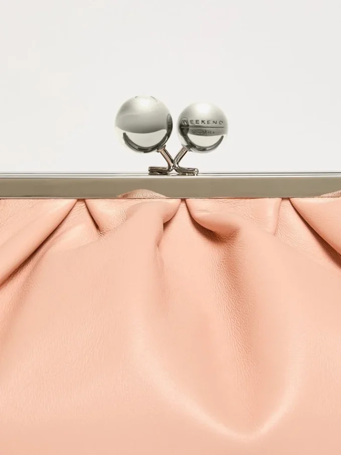 Medium sheepskin pasticcino bag, antique rose