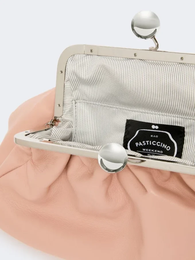 Medium sheepskin pasticcino bag, antique rose