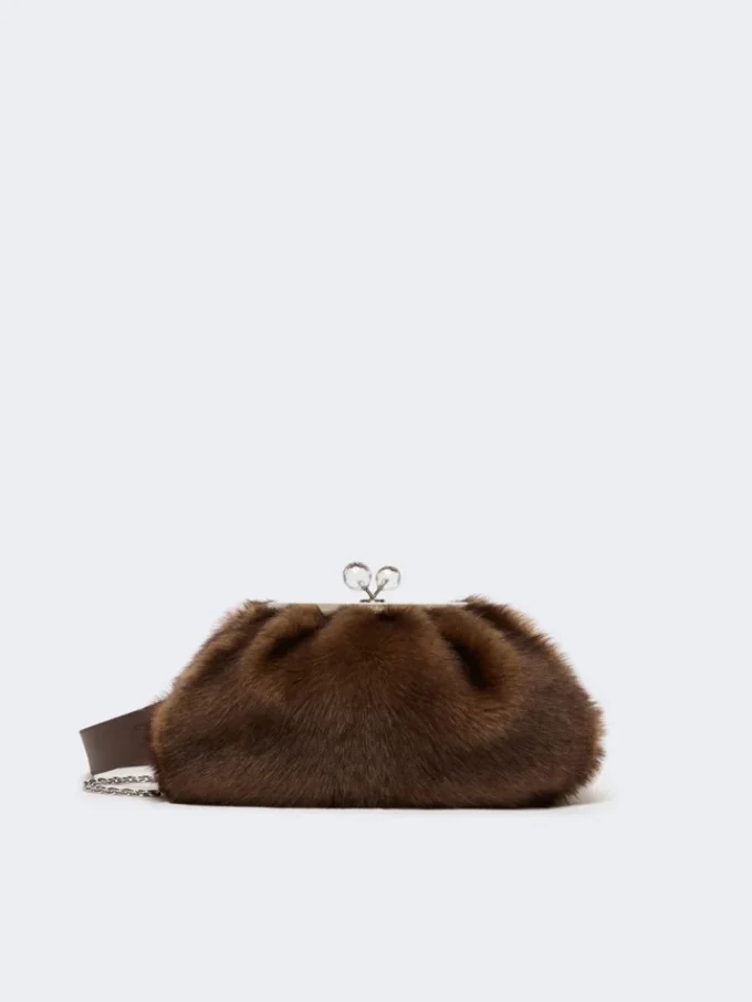 Medium sheepskin pasticcino bag, caramel
