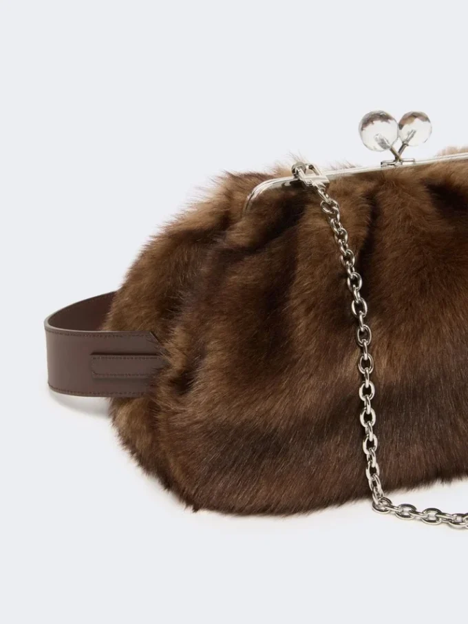 Medium sheepskin pasticcino bag, caramel