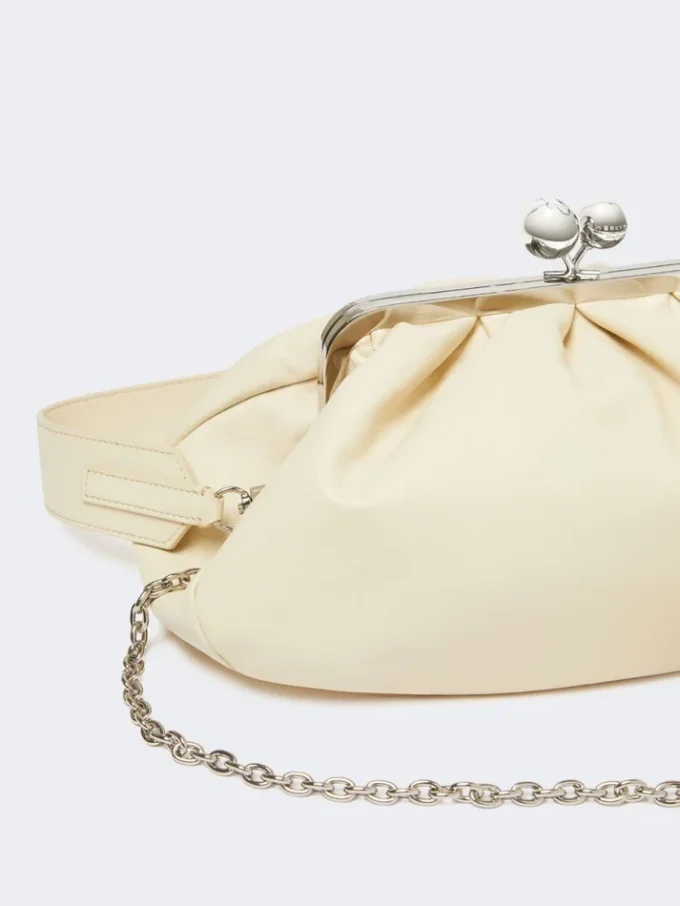 Medium sheepskin pasticcino bag, ivory