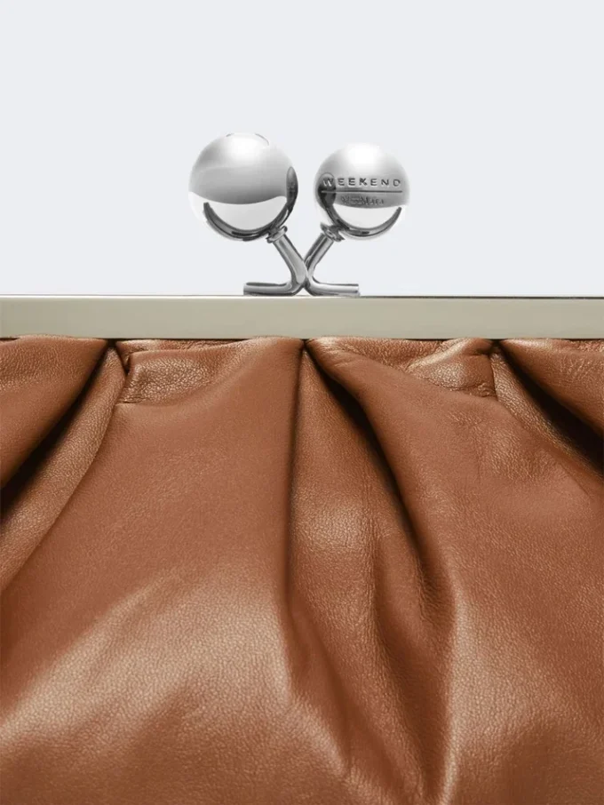 Medium sheepskin pasticcino bag, tobacco