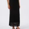 Mesh cotton skirt, black