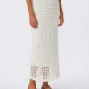 Mesh cotton skirt, optical white