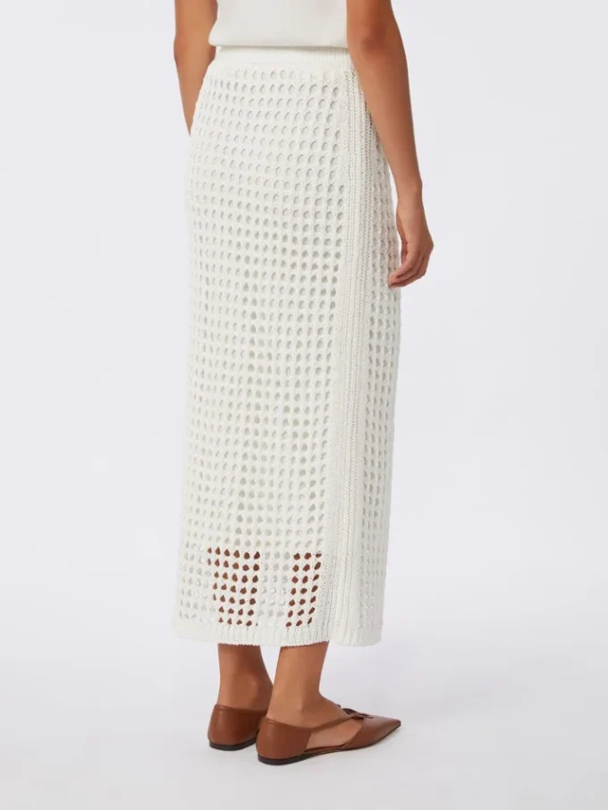 Mesh cotton skirt, optical white