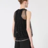 Mesh top with crystals, black Mesh top with crystals, black