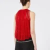 Mesh top with crystals, red