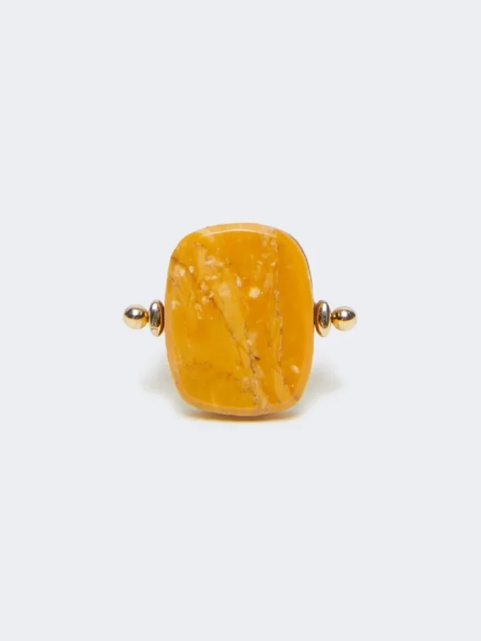 Metal and resin ring, orange