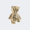 Metal teddy bear brooch, white