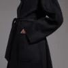 Midi cashmere cardigan coat, black