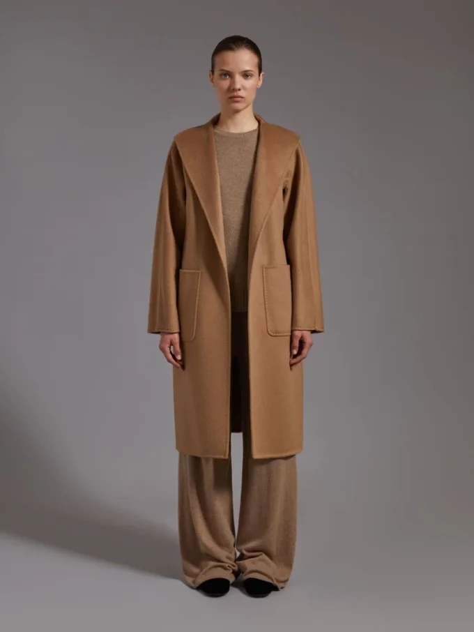 Midi cashmere cardigan coat, camel Midi cashmere cardigan coat, camel
