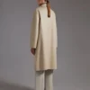 Midi cashmere cardigan coat, sand