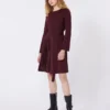 Milano-knit jersey dress, bordeaux