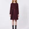 Milano-knit jersey dress, bordeaux