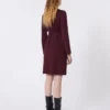 Milano-knit jersey dress, bordeaux