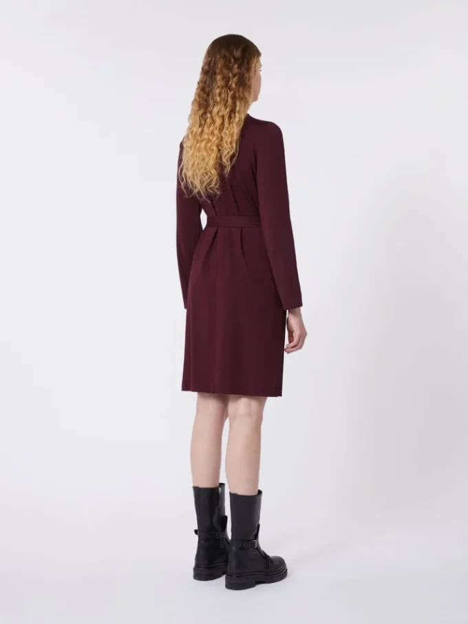 Milano-knit jersey dress, bordeaux