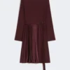 Milano-knit jersey dress, bordeaux