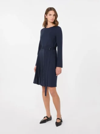 Milano-knit jersey dress, navy