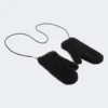 Mittens in alpaca and wool teddy fabric, black Mittens in alpaca and wool teddy fabric, black