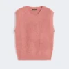 Mohair-blend gilet, antique rose