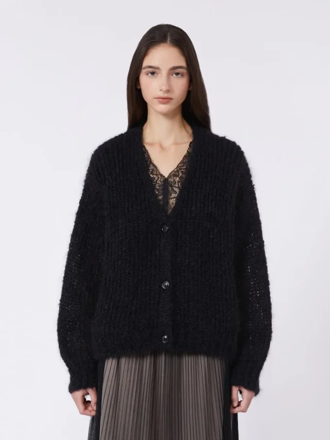 Mohair cardigan, black Mohair cardigan, black