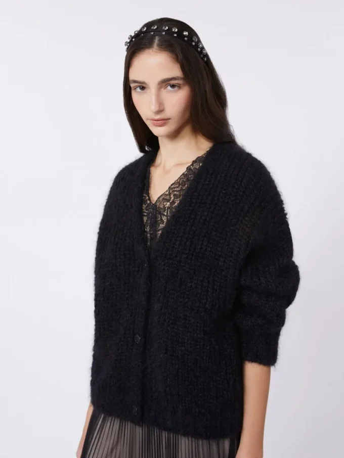 Mohair cardigan, black Mohair cardigan, black