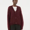 Mohair cardigan, bordeaux