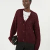 Mohair cardigan, bordeaux