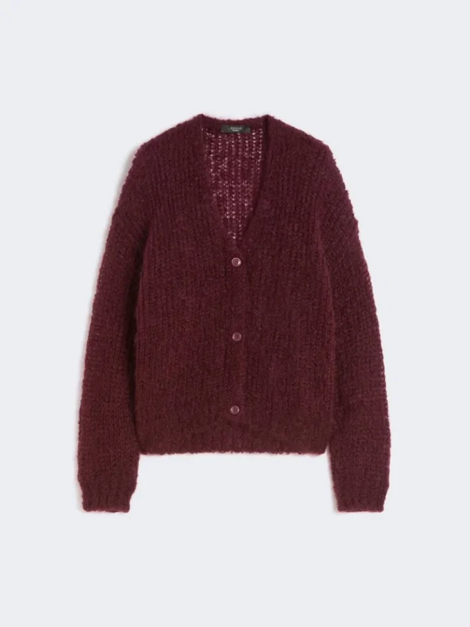 Mohair cardigan, bordeaux
