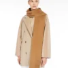 Monogram-embroidered cashmere stole, beige